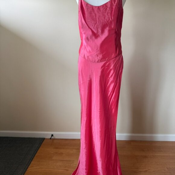 Vintage Cache RARE Y2K Dress Womens 10 Barbiecore Feminie Maxi Skirt Tank Prom - Picture 2 of 15